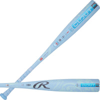 Light blue baseball bat with 'R' logo on a white background
