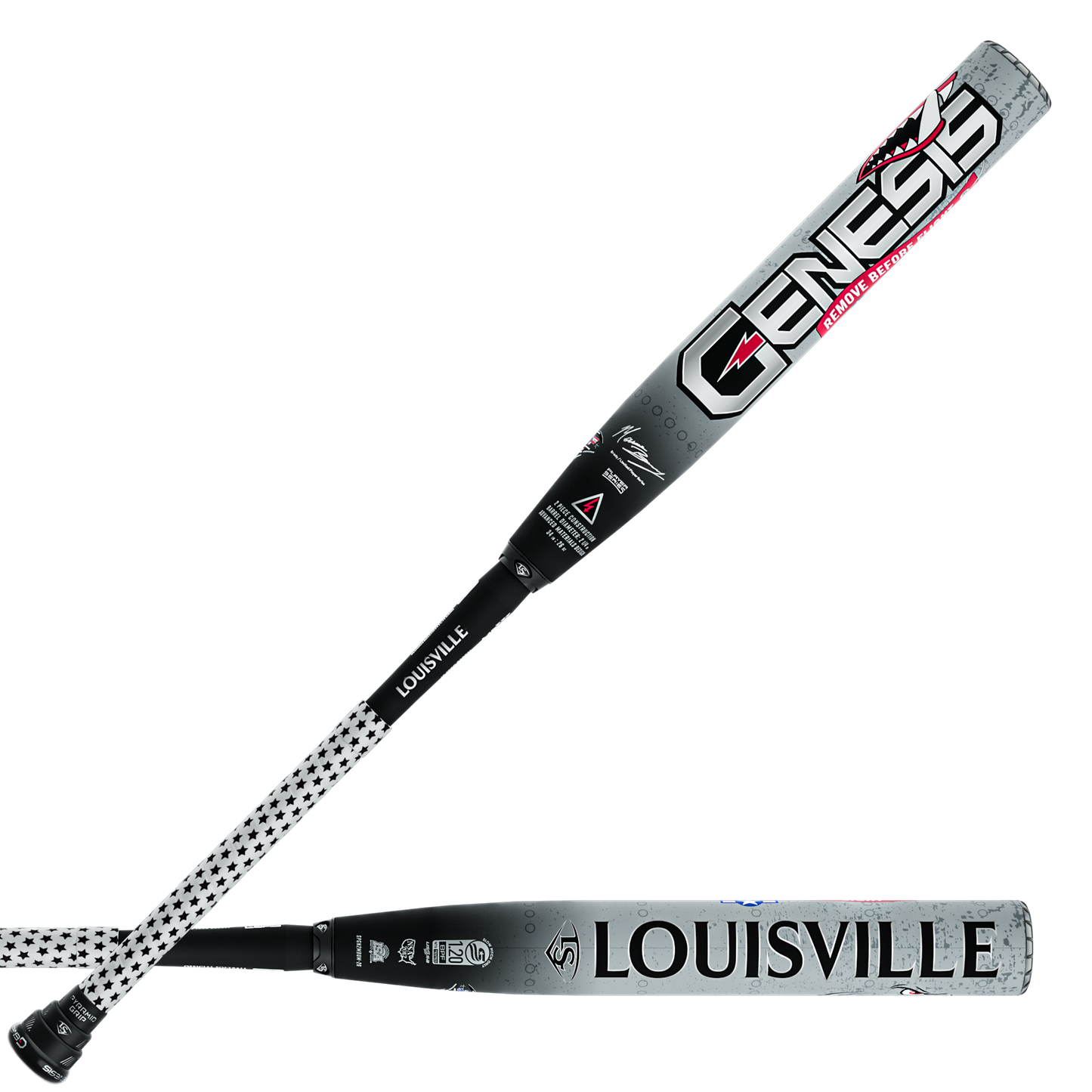 2026 Loiusville Slugger Genesis 2Pc Maxload USSSA Matt Brady Black & Silver Bat