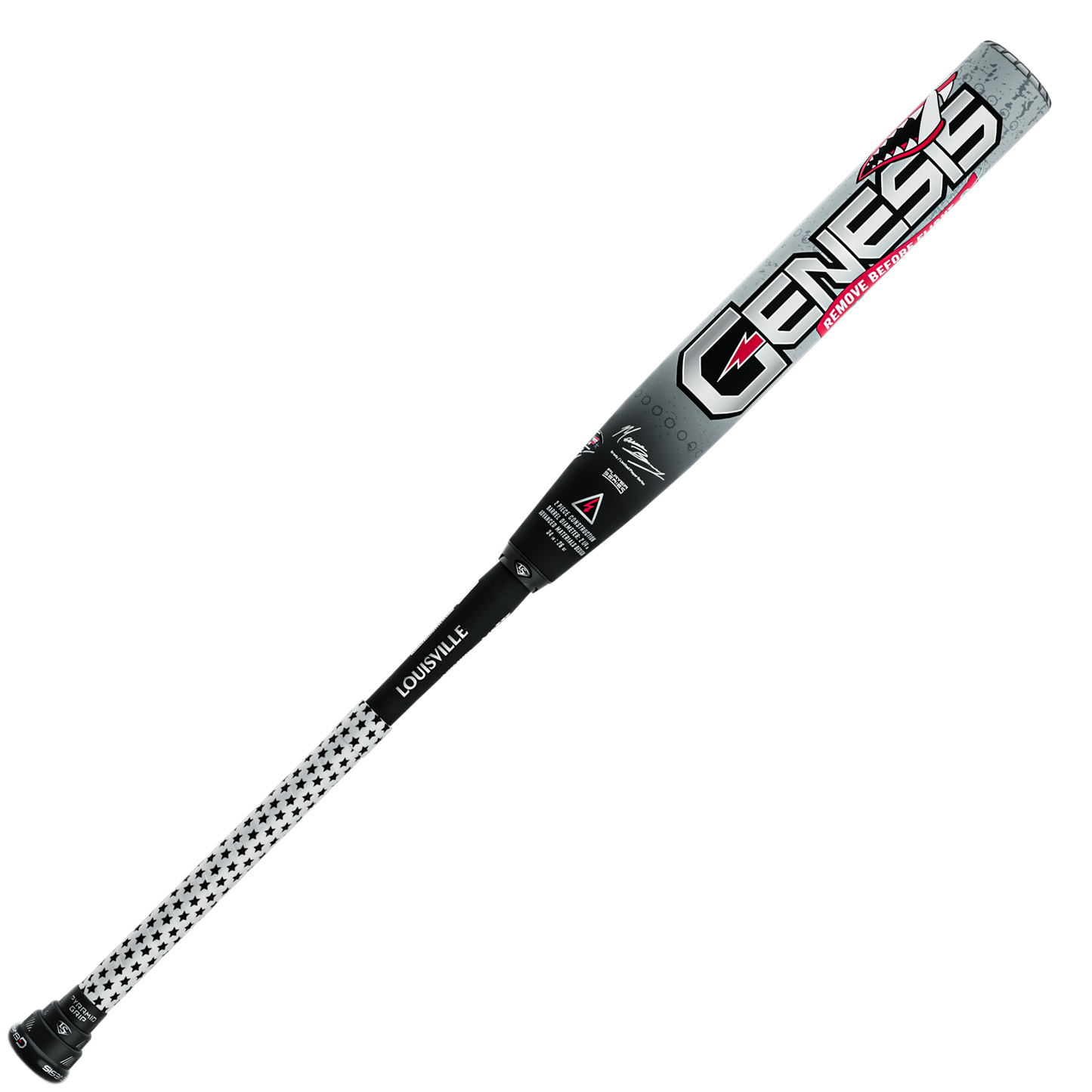 2026 Loiusville Slugger Genesis 2Pc Maxload USSSA Matt Brady Black & Silver Bat