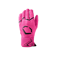 Pink sports glove with black accents on a white background