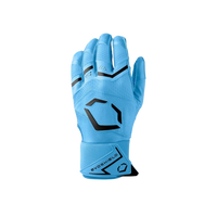 Blue glove with black logo on a white background