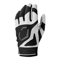 Black and white glove with brand logo on a white background