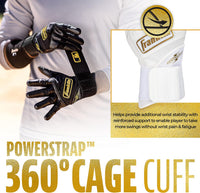 White-Gold Franklin Baseball Batting Gloves