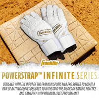 White-Gold Franklin Baseball Batting Gloves
