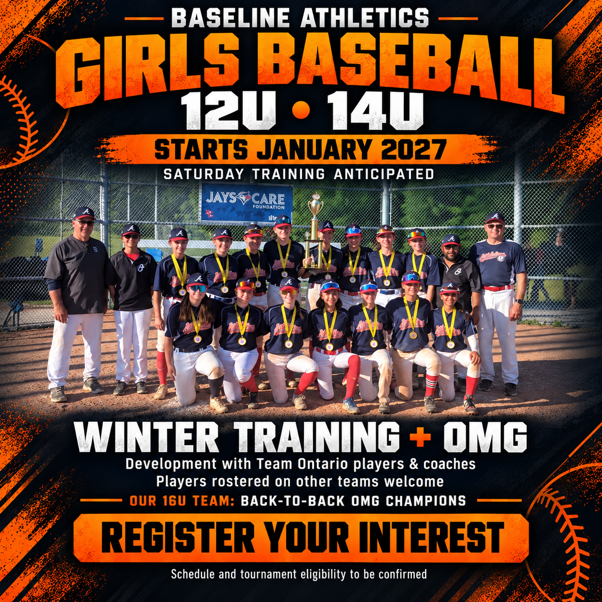 Baseline Athletics Girls Baseball | 12U & 14U | Winter Development & OMG 2027