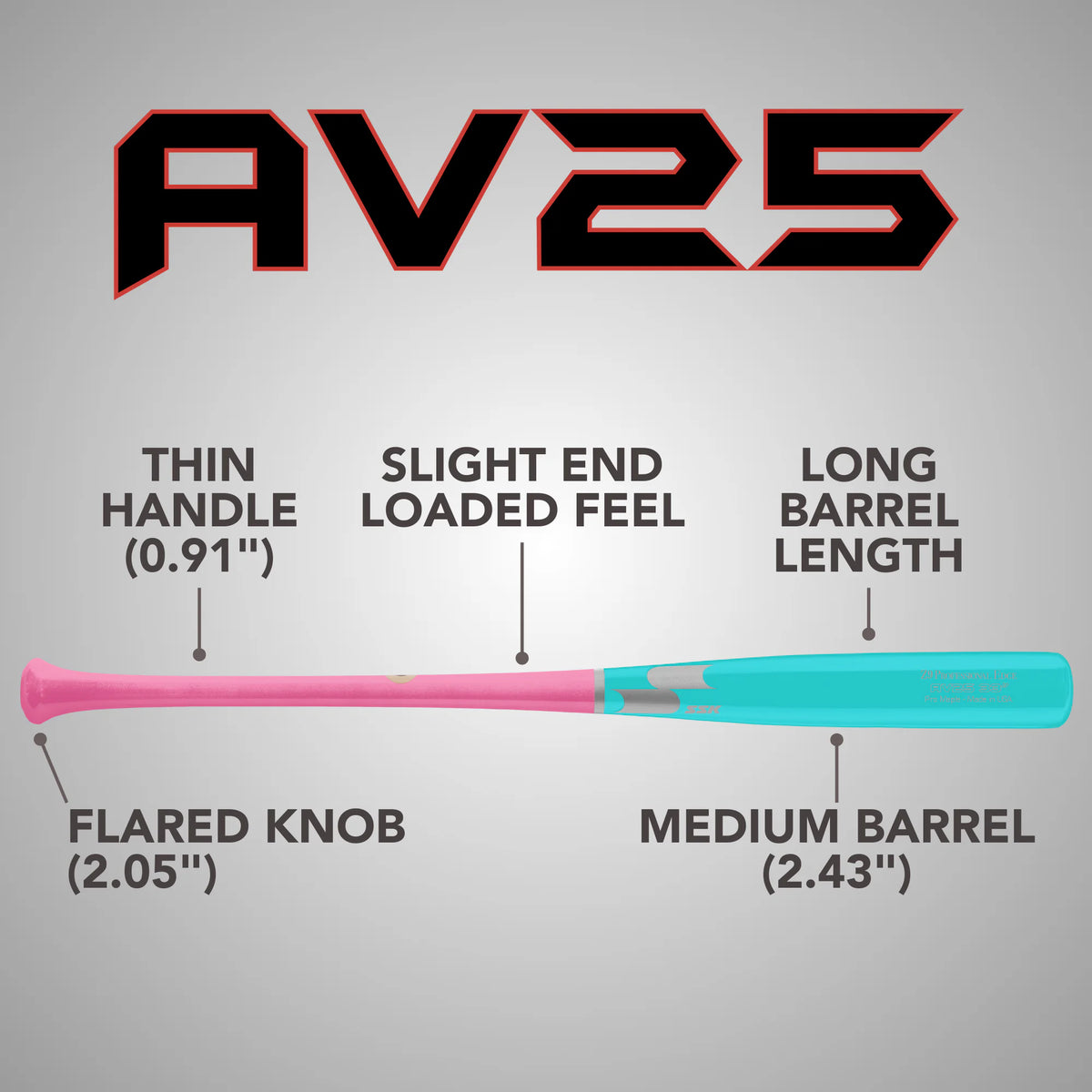 SSK Z9 Professional Edge AV25 Pro Birch Wood Baseball Bat